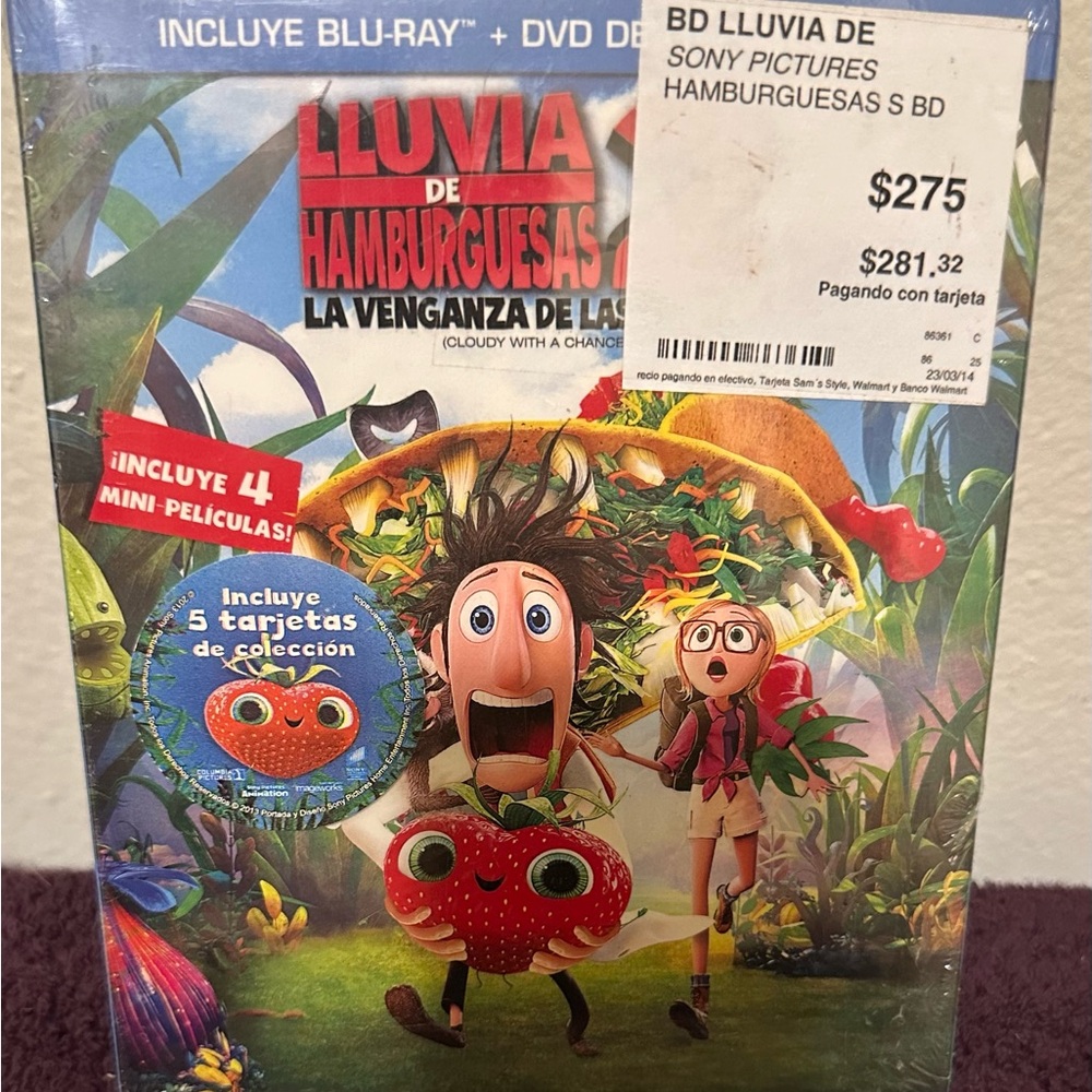 Lluvia de Hamburguesas 2 (Cloudy With a Chance of Meatballs 2) Blu-ray Brand New